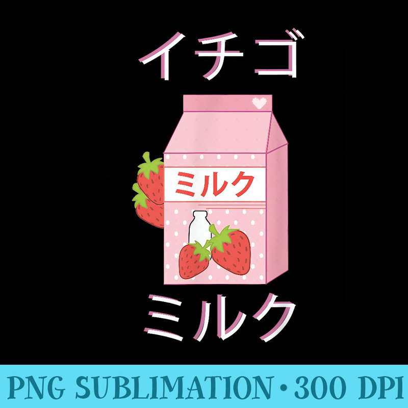 Japanese Milk Carton T Strawberry milkshake - Sublimation images PNG download - Fashionable and Fearless
