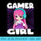 Cute Gamer Girl Anime and Gaming chibi graphic Video Games - Sublimation graphics PNG - Unique And Exclusive Designs