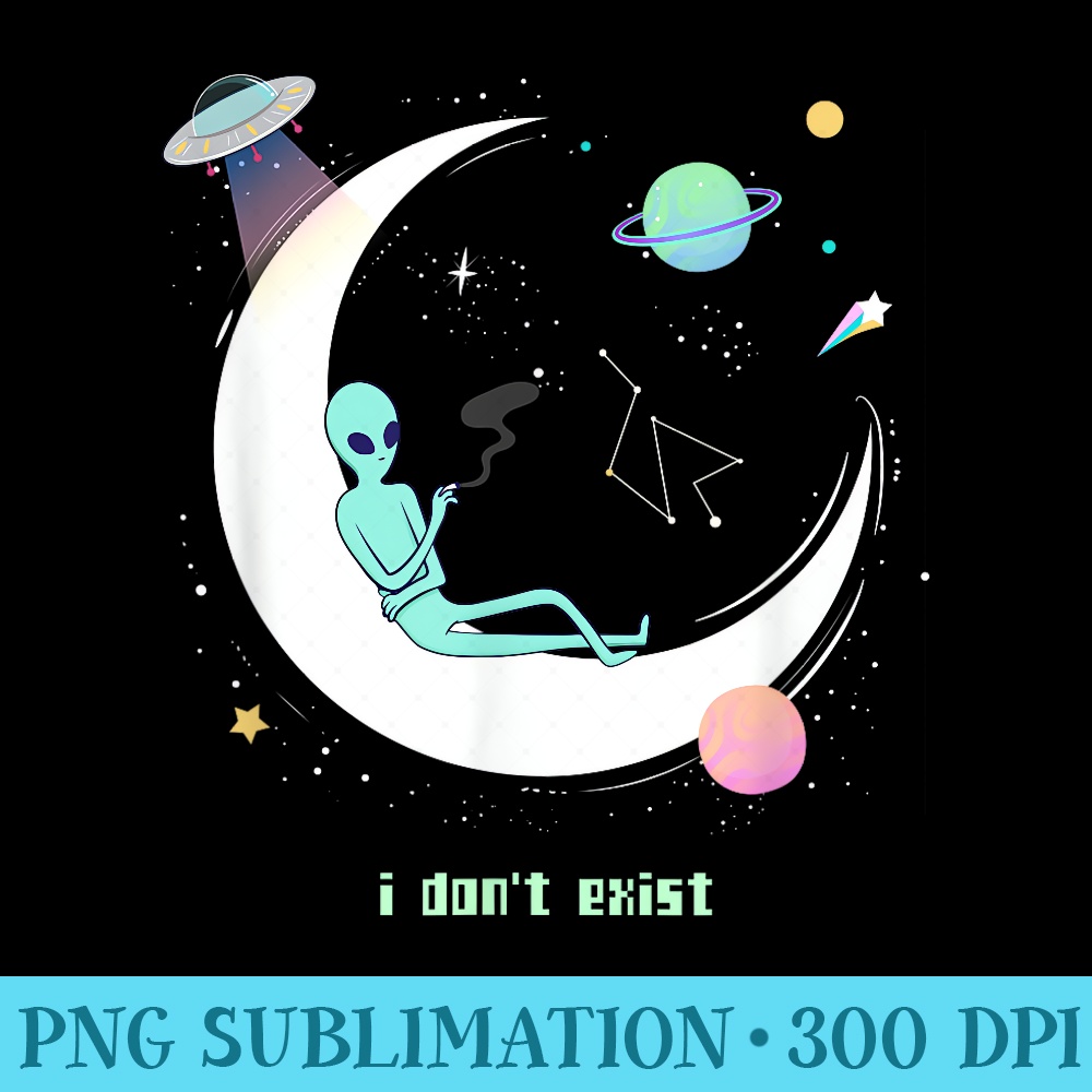 Alien Aesthetic Pastel Goth Outer Space Area 51 Funny Kawaii - High Resolution PNG Designs - Perfect for Creative Projects