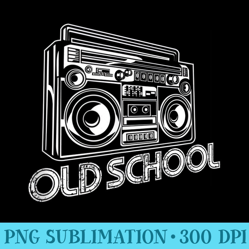 Old School Boombox 80s Rap - PNG Download - Perfect for Sublimation Mastery