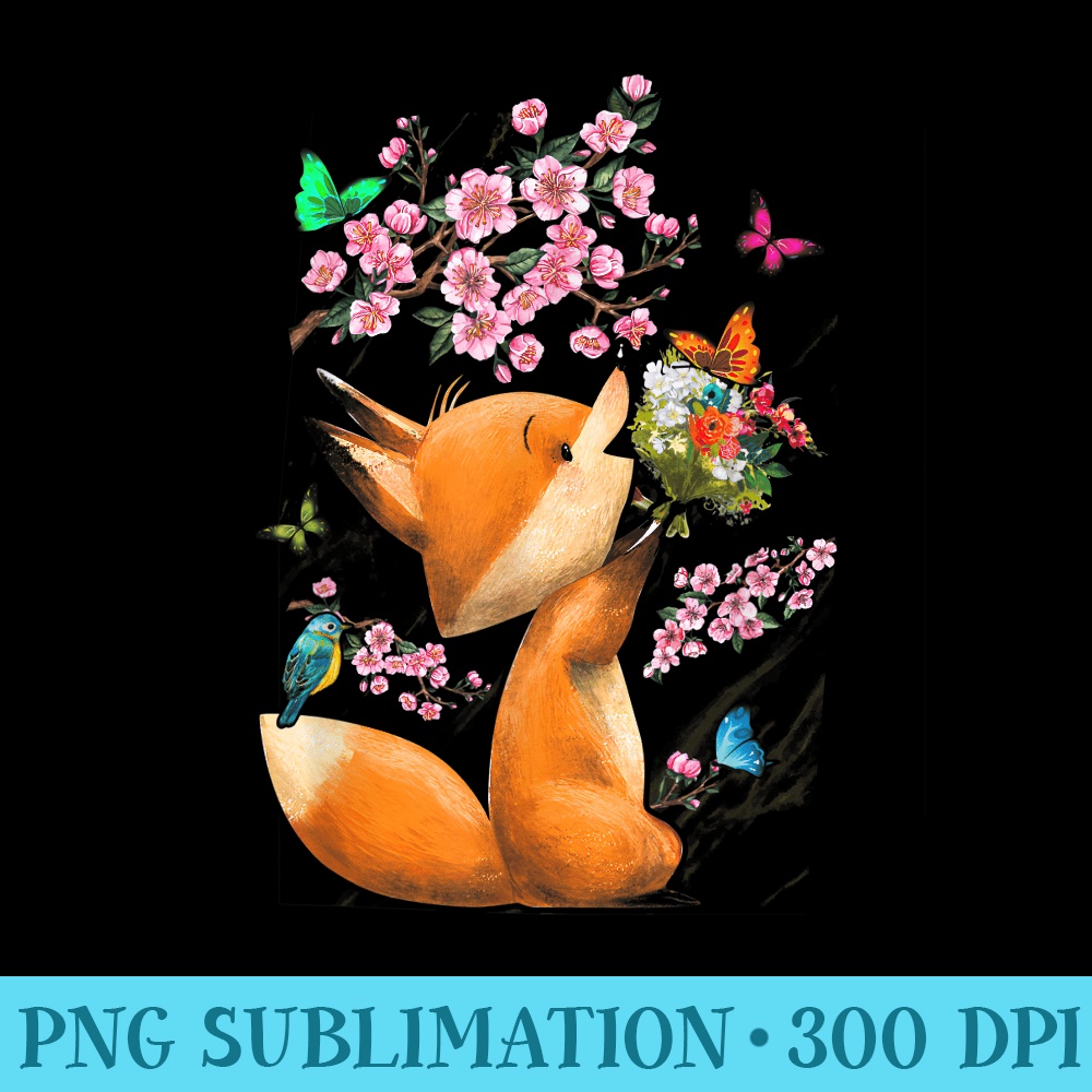 Japanese Fox Cherry blossom Flower sakura trees Kawaii - High Resolution PNG Download - Add a Festive Touch to Every Day