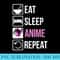 Eat Sleep Anime Repeat Baku Funny Kawaii - PNG Download - Spice Up Your Sublimation Projects