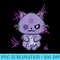 Cute Black Cat Anime Feline Goth Teddy Bear - Sublimation clipart PNG - Spice Up Your Sublimation Projects