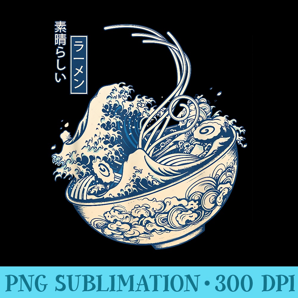 Kanagawa Japanese The great Ramen wave - High Resolution PNG Download - Unleash Your Creativity