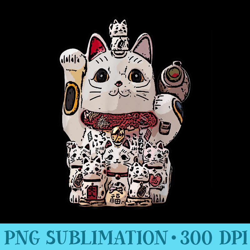 Maneki Neko Japanese Lucky Cat Luck porte bonheur japonais - PNG Download Graphic - High Resolution And Print-Ready Designs