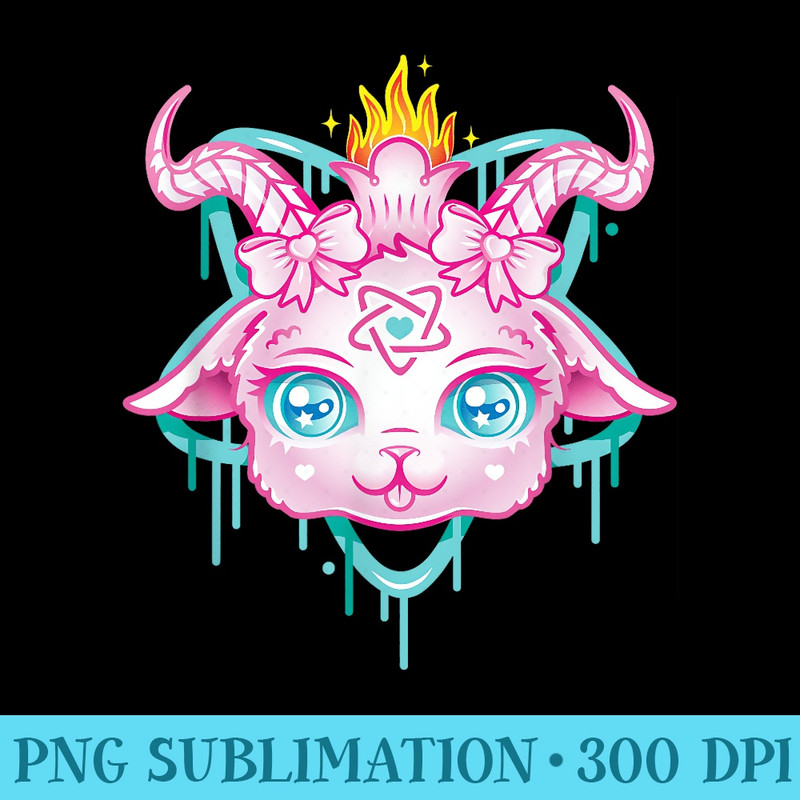 Cute Baby Baphomet Pink Pastel Goth Kawaii Demon Pentagram - PNG Image Download - Transform Your Sublimation Creations