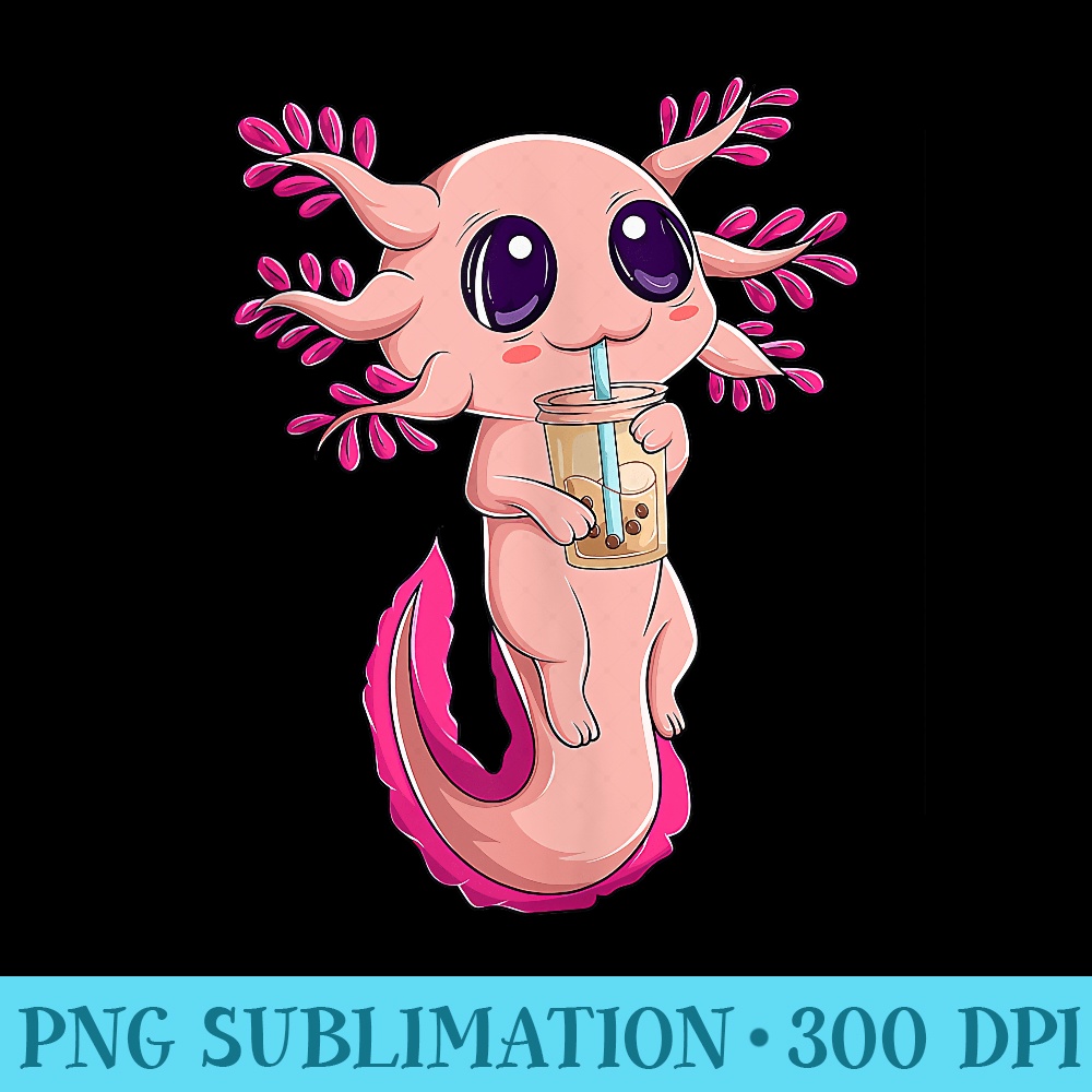 Kawaii Axolotl Boba Tea Japanese Anime Otaku Nu Goth Girls - PNG Download High Quality - Limited Edition And Exclusive Designs