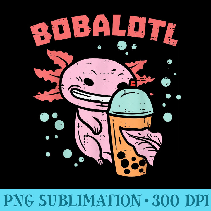Bobalotl Axolotl Boba Cute Milk Bubble Tea Men - Casual Shirt PNG - Enhance Your Apparel with Stunning Detail