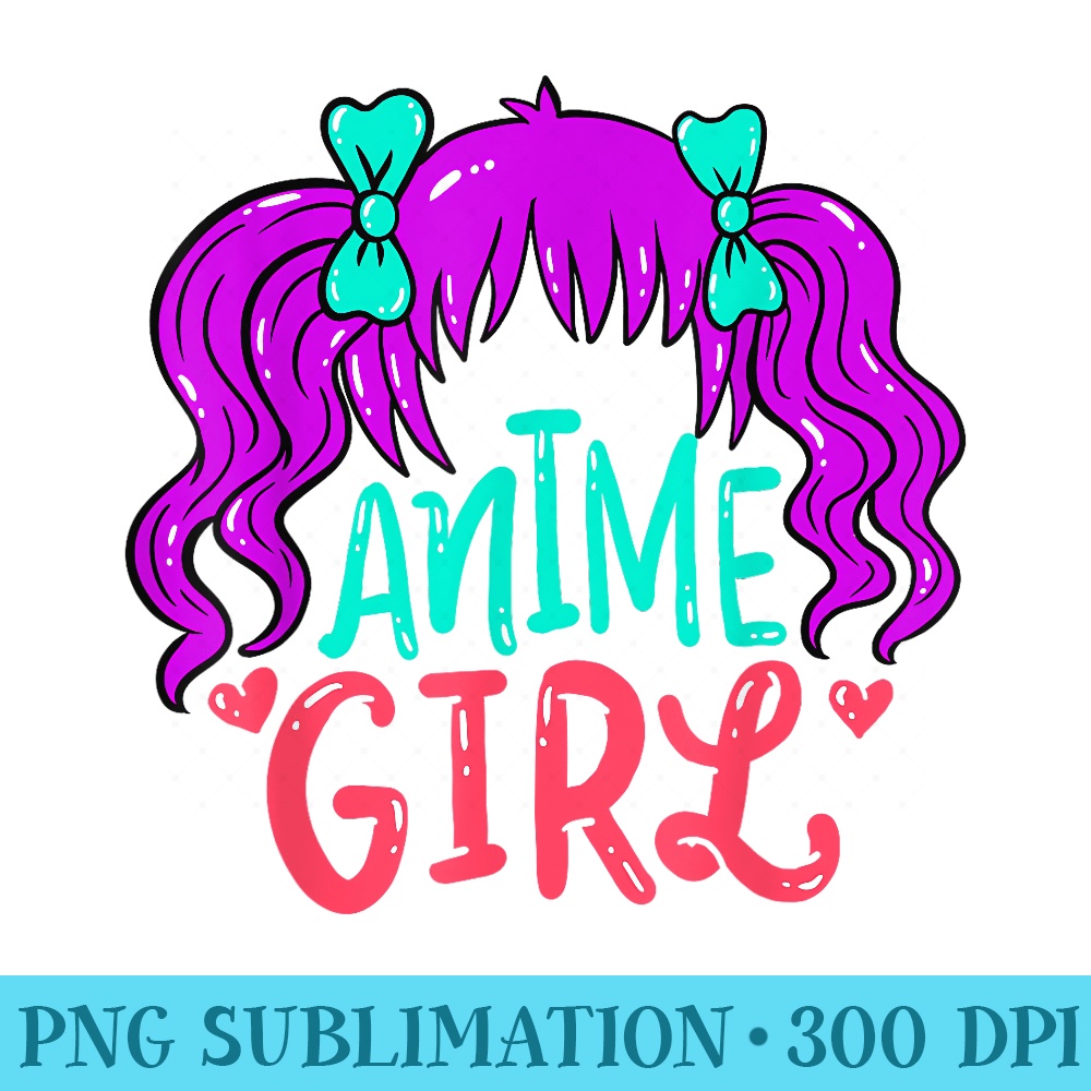 Anime Girl - Sublimation PNG Designs - Eco Friendly And Sustainable Digital Products