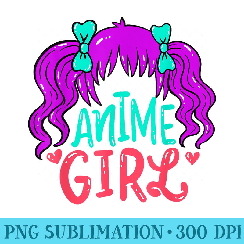 Anime Girl - Sublimation PNG Designs - Eco Friendly And Sustainable Digital Products