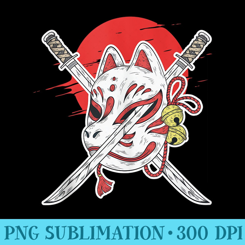 Japan Anime Mask Kitsune Style Samurai Oni Monster - High Resolution PNG Download - Bring Your Designs to Life