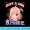 Anime Merch Just A Girl Who Loves Anime Anime Girl Manga - PNG Download Clipart - Eco Friendly And Sustainable Digital Products