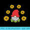 Cute Gnome Summer Sunflower Kawaii Garden Gnome - PNG Download Design - Instantly Transform Your Sublimation Projects