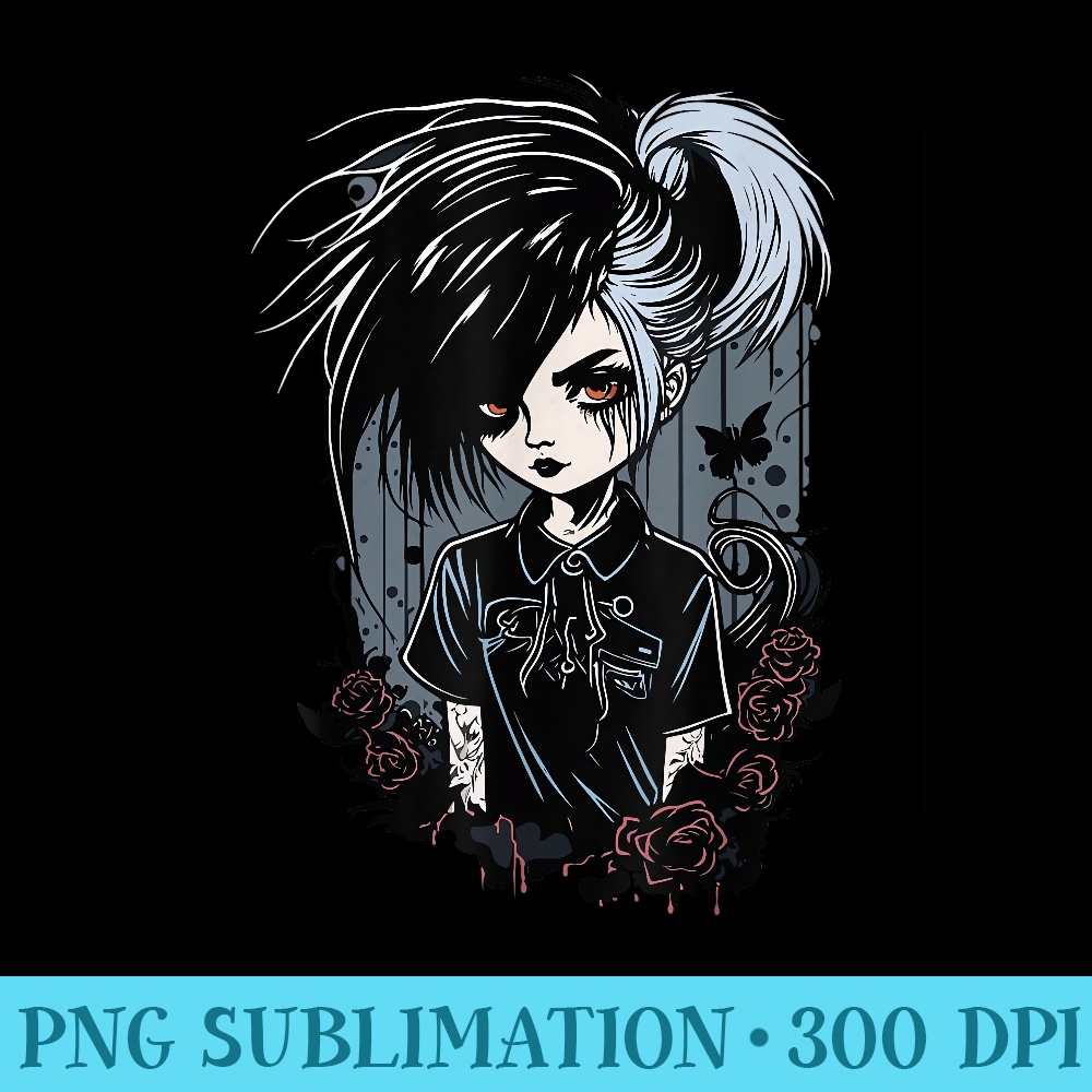 Kawaii Goth Anime Pastel Goth Aesthetic - Shirt Design PNG - Unlock Vibrant Sublimation Designs