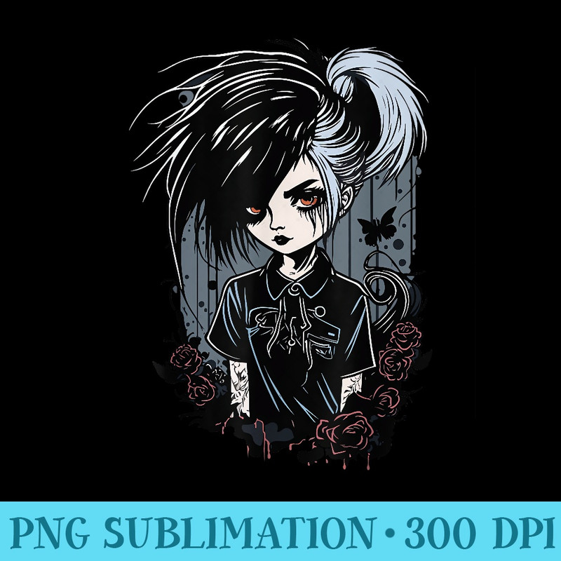 Kawaii Goth Anime Pastel Goth Aesthetic - Shirt Design PNG - Unlock Vibrant Sublimation Designs