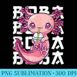 axolotl boba tea bubble tea anime kawaii neko girl - shirt vector illustration