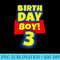 3 Year Old Toy Birthday - Transparent Shirt Design - Transform Your Sublimation Creations