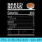 Baked Beans Nutritional Facts Thanksgiving XMas Food - PNG Graphic Resource - Spice Up Your Sublimation Projects
