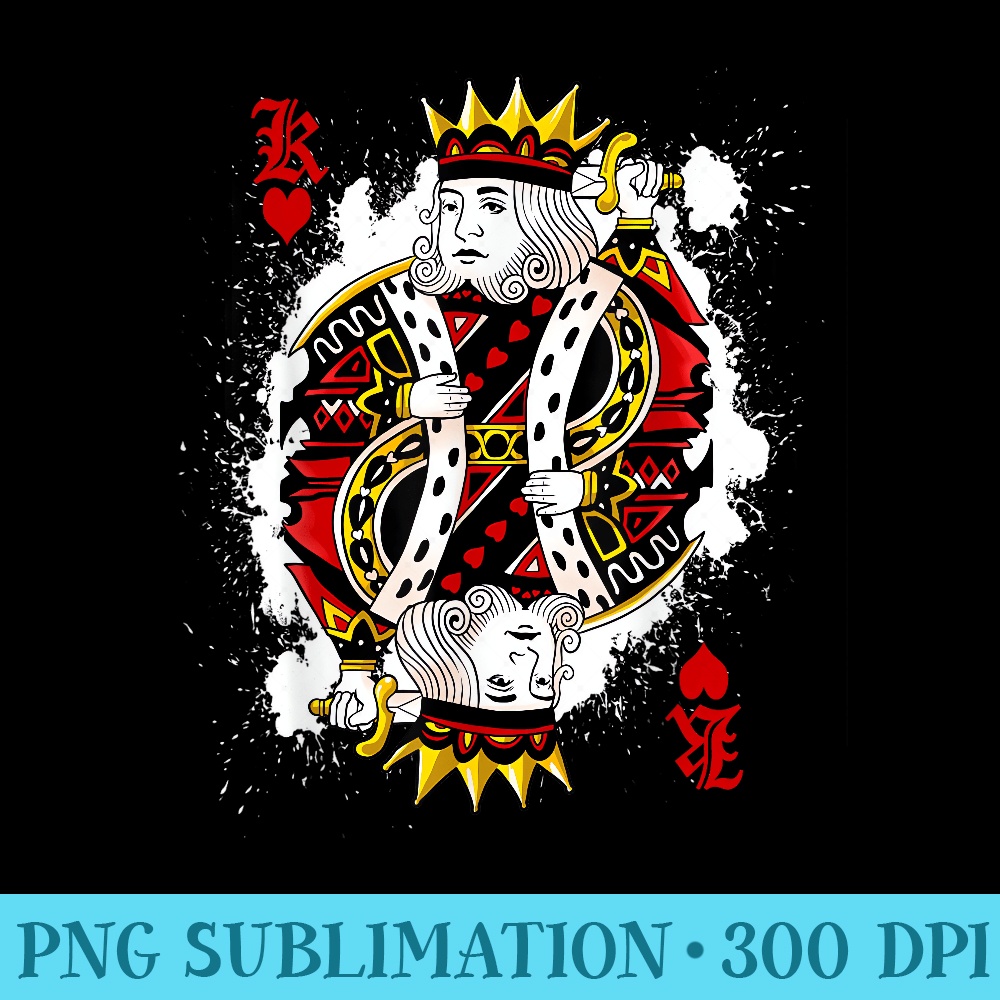 King of Hearts Card Halloween Poker scary Idea - High Resolution PNG Clipart - Enhance Your Apparel with Stunning Detail