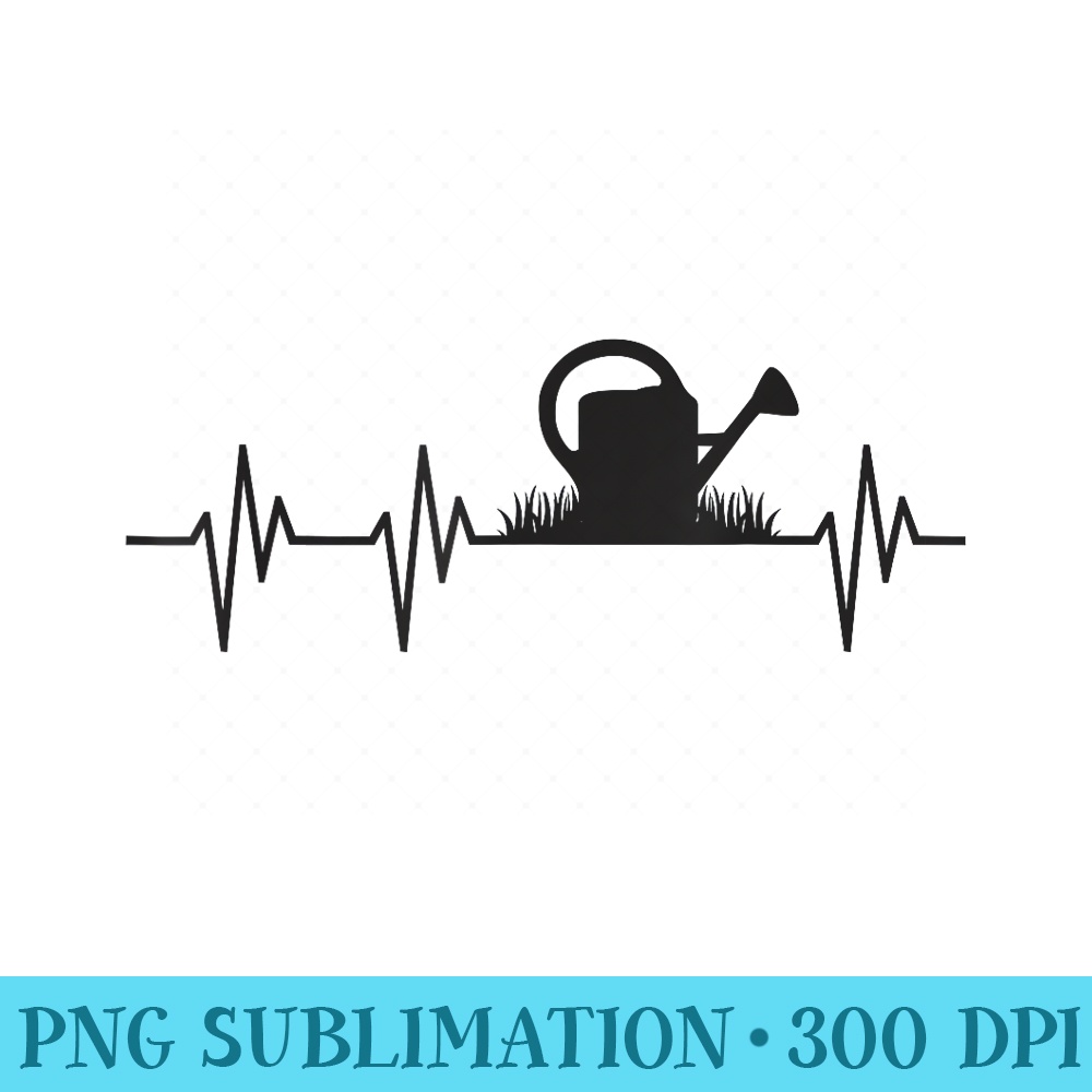 Watering Can Heartbeat Gardening Gardener T Light - Download PNG Graphic - Perfect for Sublimation Art