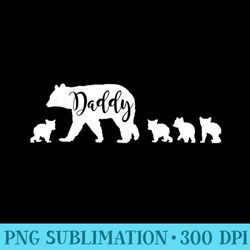 daddy bear with 4 four cubs fun dad father papa - png graphic design