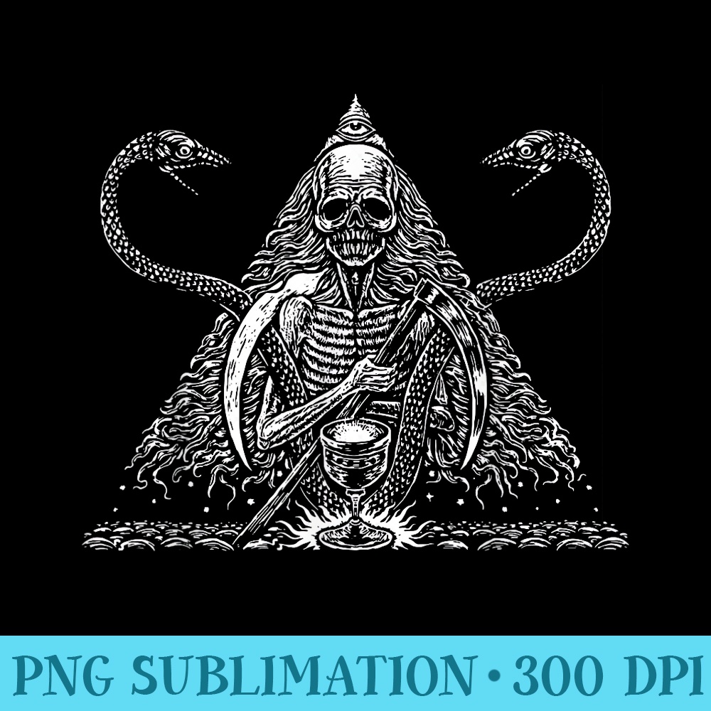 Death Skull and Snakes Tshirt Blackcraft - High Resolution PNG Picture - Create with Confidence