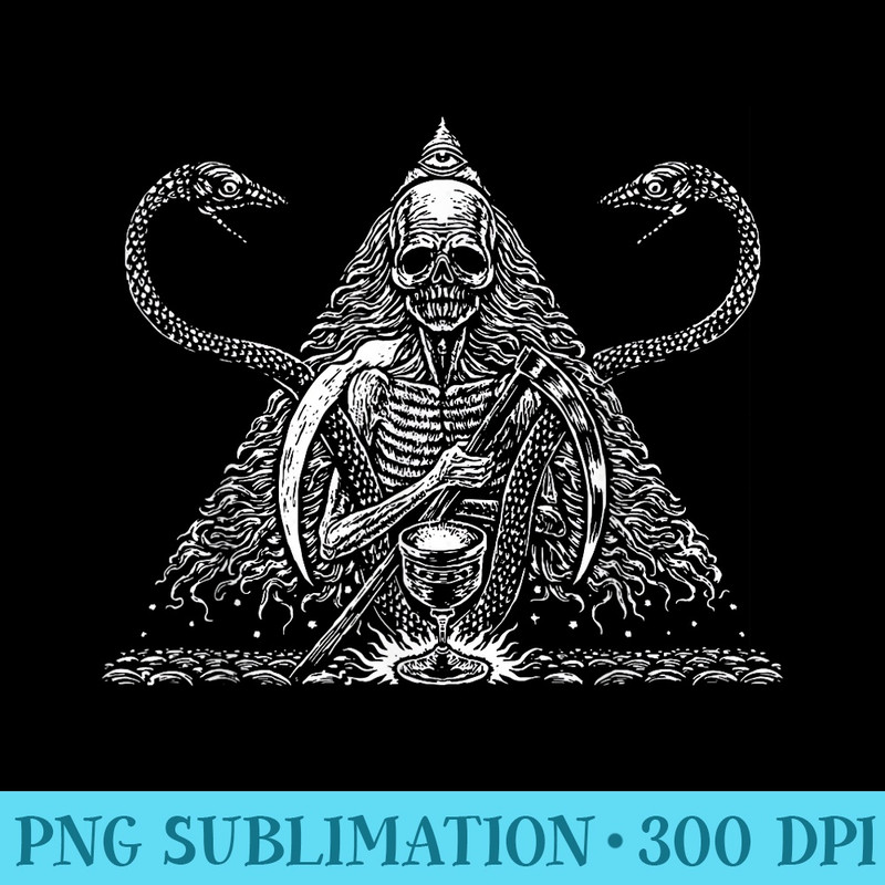 Death Skull and Snakes Tshirt Blackcraft - High Resolution PNG Picture - Create with Confidence