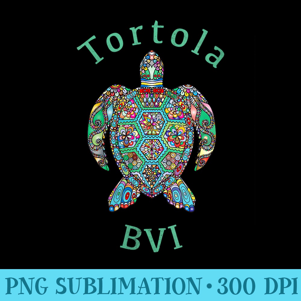 s Tortola, British Virgin Islands Tribal Turtle - Transparent PNG Clipart - Quick And Seamless Download Process
