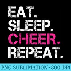 eat sleep cheer repeat cheerleading t cheerleader - high resolution png resource