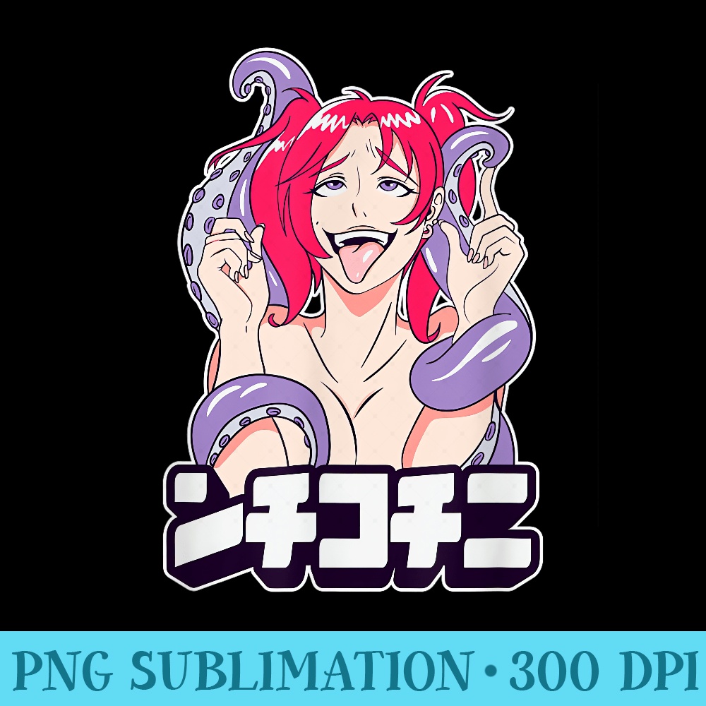 Ahegao t shirt lewd face anime girl, gift for Hentai otaku - PNG Graphic Design - Premium Quality PNG Artwork