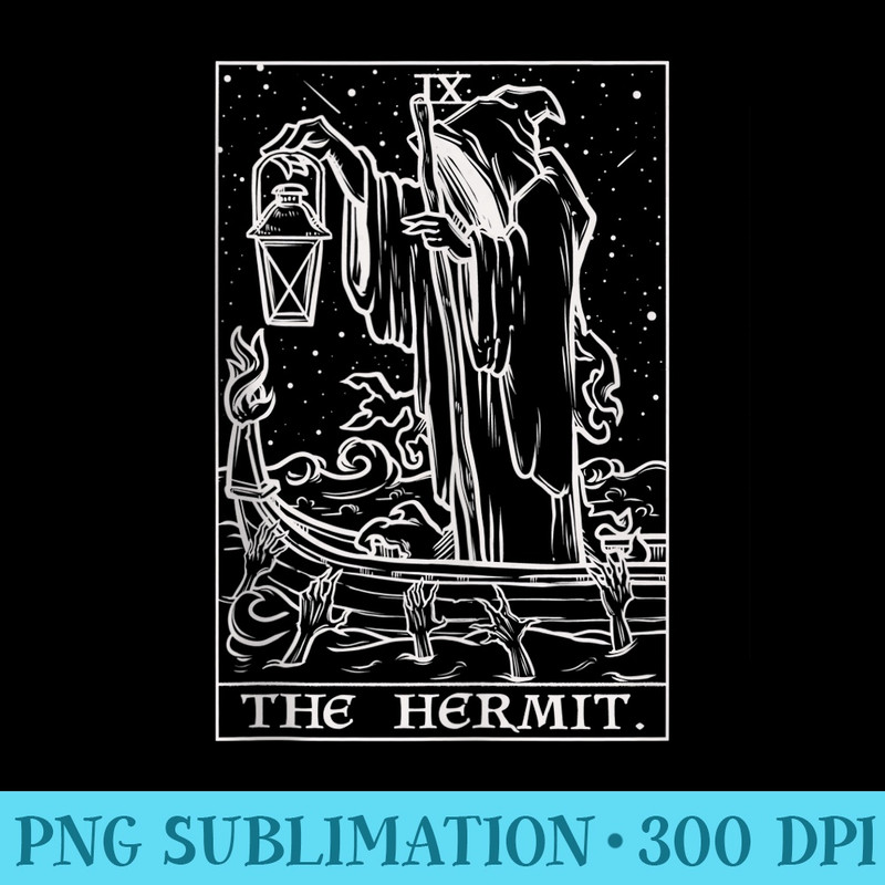 The Hermit Tarot Card Gothic Halloween Grim Reaper Occult - Download Transparent PNG - Unlock Vibrant Sublimation Designs