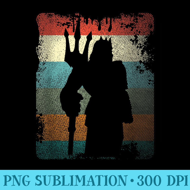Vintage Poseidon Greek Mythology - Transparent Shirt Design - Instantly Transform Your Sublimation Projects