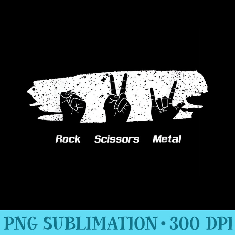 Rock Scissors Heavy Metal Music Concert Band Bassist Biker - Transparent PNG Clipart - Lifetime Access To Purchased Files