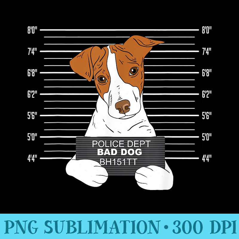 Bad Jack Russell Terrier Jail Prisoner Dog Police Dogs - PNG Vector Download - Perfect for Sublimation Art