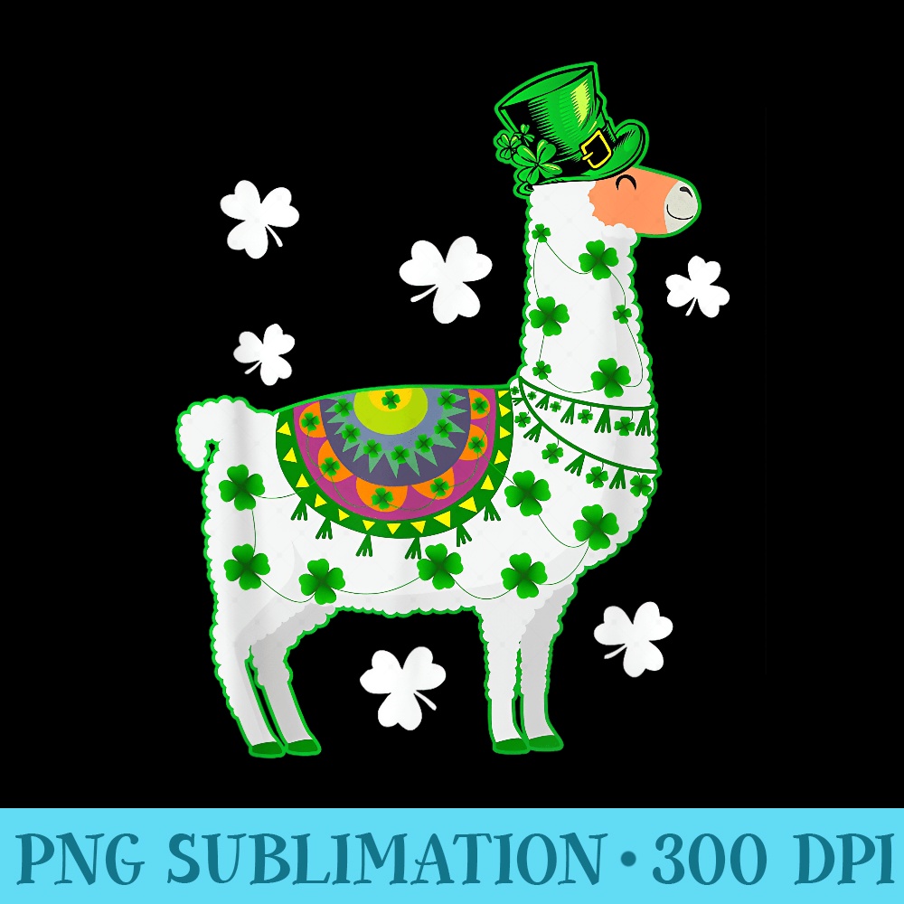 Llamas Lover Leprechaun Llama St. Patricks Day - Printable PNG Images - Perfect for Creative Projects