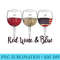 Red Wine Blue 4th of July wine Red White Blue Wine Glasses - PNG Download Transparent Background - Enhance Your Apparel with Stunning Detail