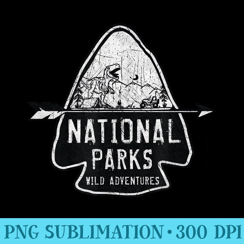 NATIONAL PARK ARROW HEAD DINOSAUR GRAPHIC, GIFT - Printable PNG Graphics - Unlock Vibrant Sublimation Designs