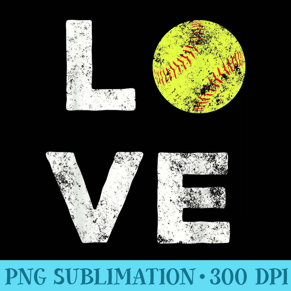 LOVE Softball American Team Fan - PNG Download Artwork - Enhance Your Apparel with Stunning Detail