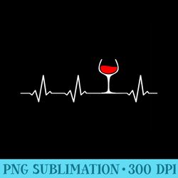 wine heartbeat t glass of wine - sublimation designs png