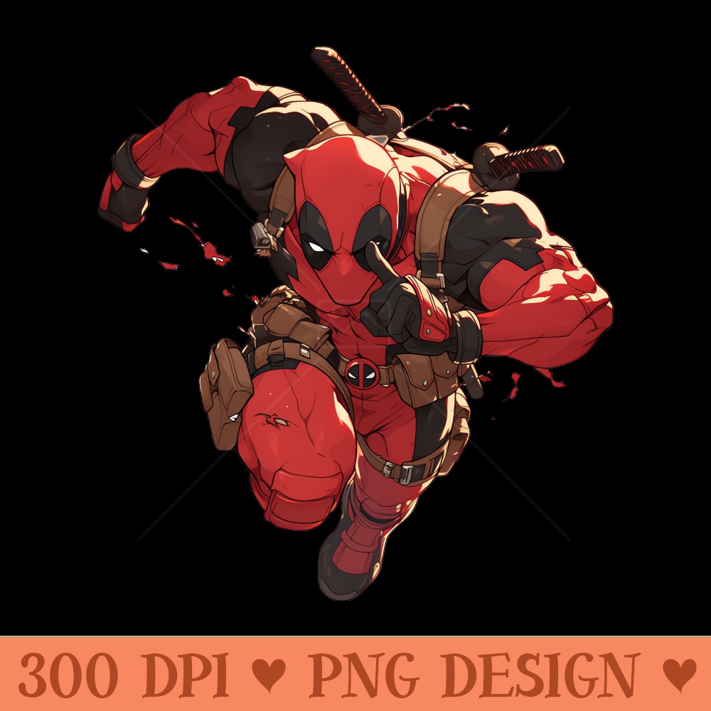 DEADPOOL NINJA RUN - Clipart PNG - Versatile And Customizable Designs