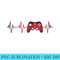 Gamer Heartbeat video gamer controller ns Men women - Transparent PNG File - Enhance Your Apparel with Stunning Detail