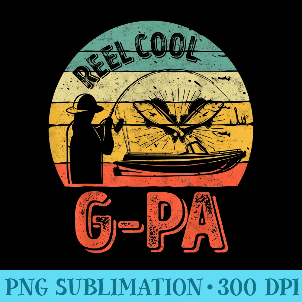 Mens Reel Cool GPa Funny Fisherman Christmas - PNG Graphic Resource - Spice Up Your Sublimation Projects