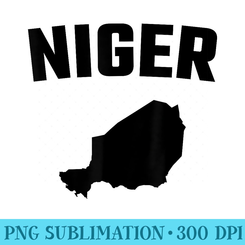 Isolated black silhouette of a map of Niger - High Resolution PNG Design - Perfect for Sublimation Art
