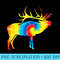 Tie Dye Caribou Rainbow Print Stag Doe Hippie Peace - Transparent Shirt Mockup - Transform Your Sublimation Creations