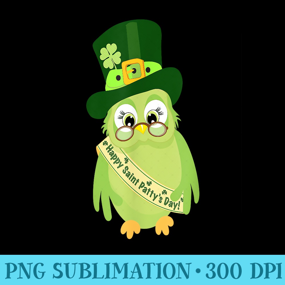 Happy St. Pat Day Owl Birds T St Patricks Day s - High Quality PNG Download - Unleash Your Creativity