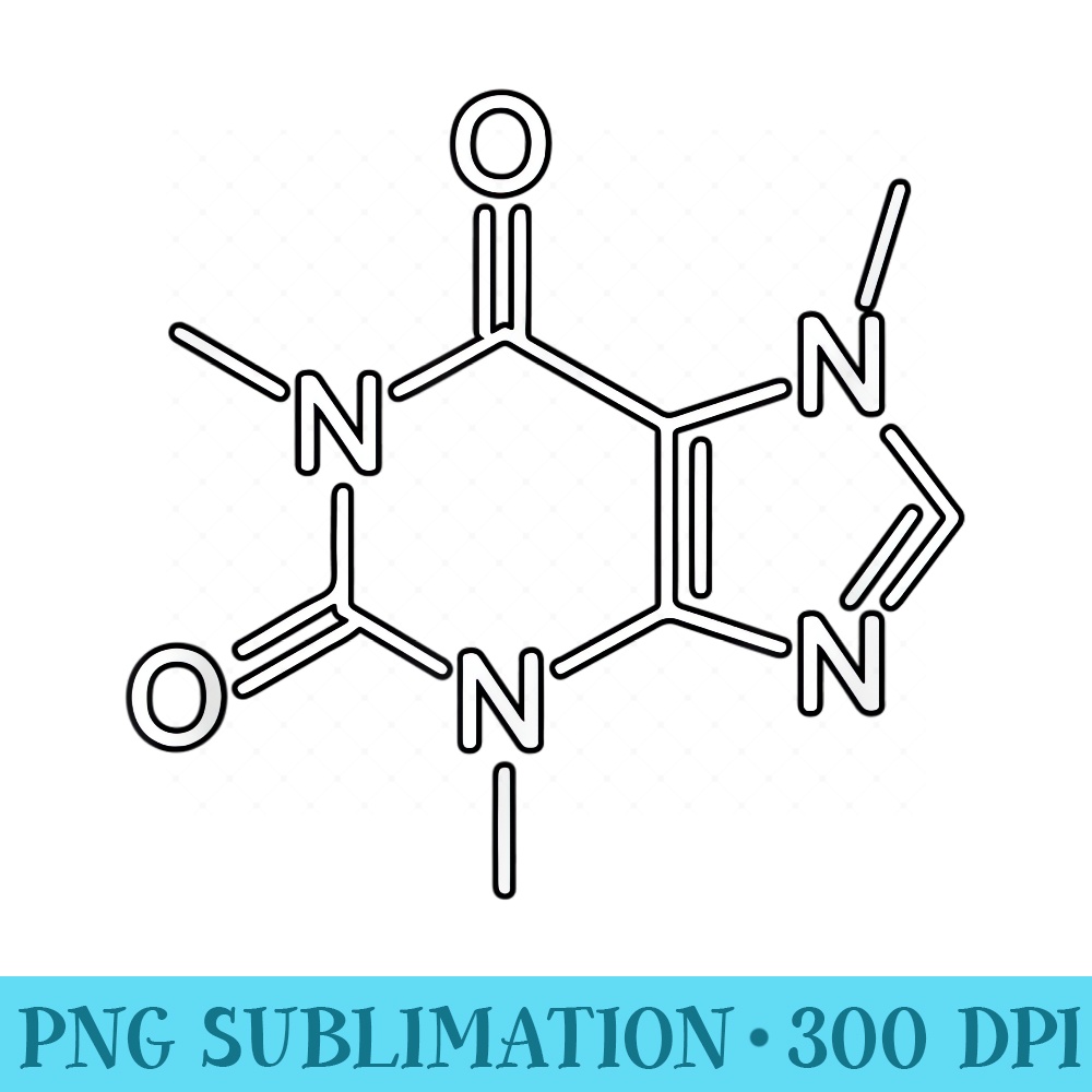 Caffeine T Caffeine Molecule - High Quality PNG Picture - Enhance Your Apparel with Stunning Detail
