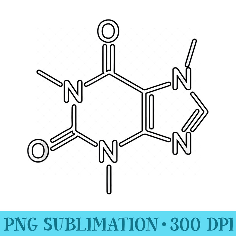 Caffeine T Caffeine Molecule - High Quality PNG Picture - Enhance Your Apparel with Stunning Detail