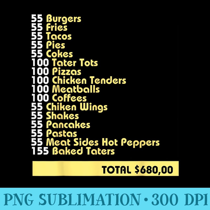 I Think You Should Leave 55 Burgers 55 Fries 55 Tacos Pies - PNG Design Resource - Instant Access To Downloadable Files
