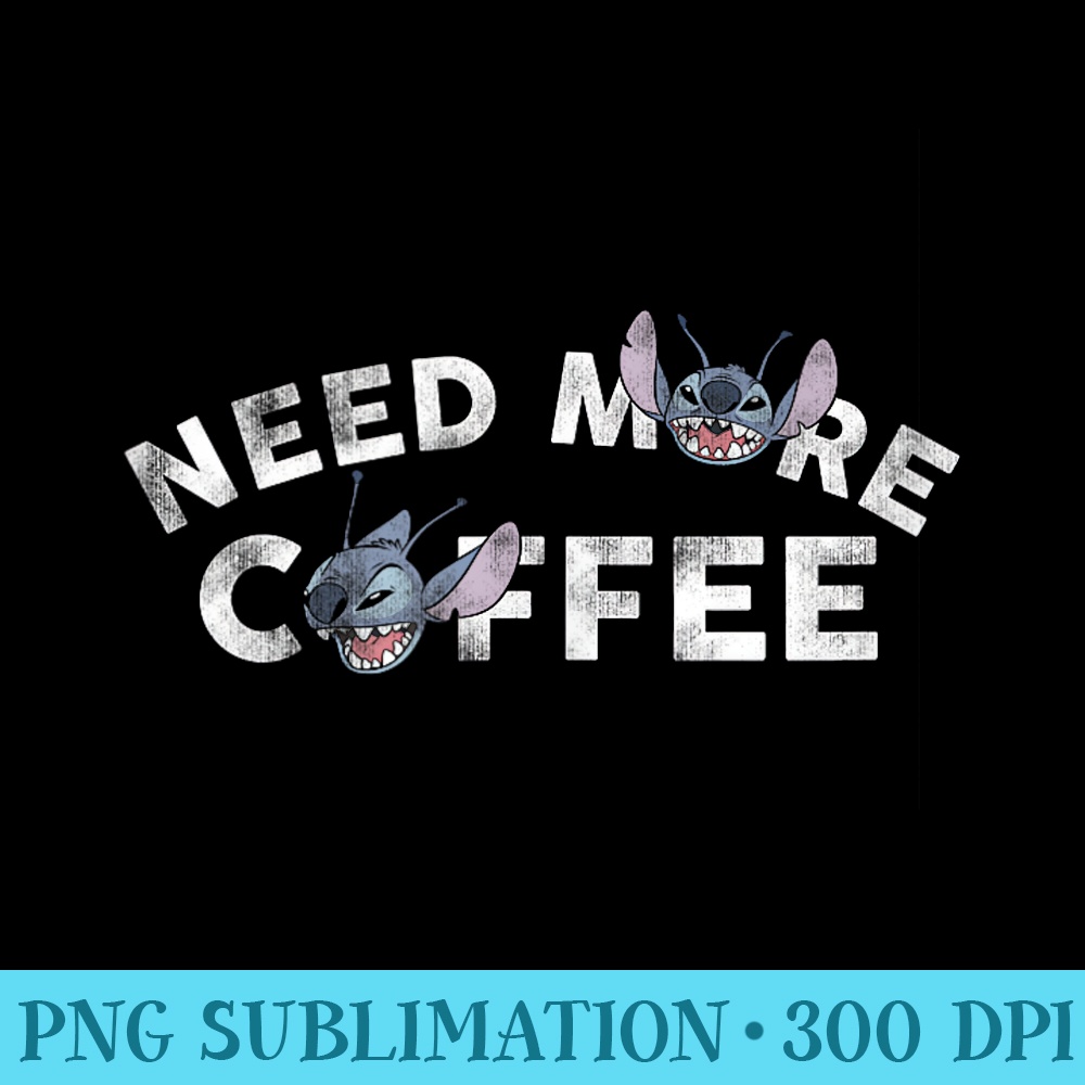 Disney Lilo Stitch Stitch Faces Need More Coffee - Download Transparent Artwork - Unleash Your Creativity