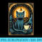 Black Coffee Cat Tarot Card Occult - PNG Clipart Download - Bring Your Designs to Life
